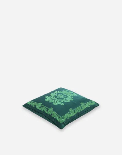 Dolce & Gabbana Mikado Silk Cushion Medium In Multicolor