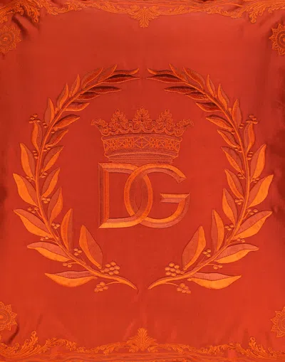 Dolce & Gabbana Mikado Silk Cushion Medium In Multicolor