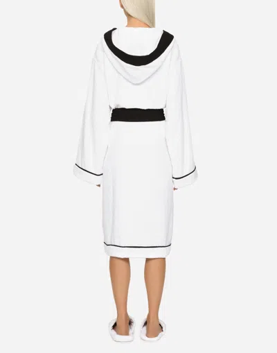 Dolce & Gabbana Terry Cotton Bathrobe In Multicolor