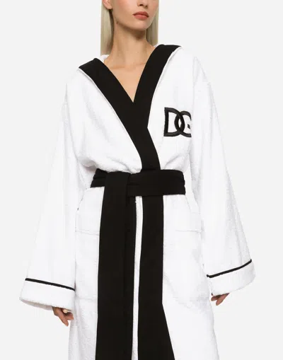 Dolce & Gabbana Terry Cotton Bathrobe In Multicolor