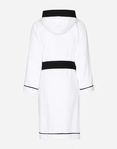 Dolce & Gabbana Terry Cotton Bathrobe In Multicolor