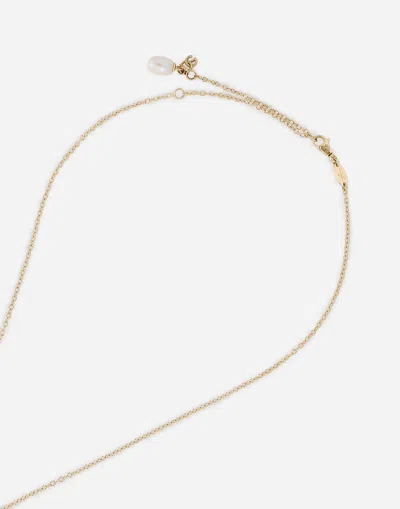 Dolce & Gabbana 18 Kt Yellow Gold Cross Pendant With Multicolor Fine Gemstones In Yellow Gold
