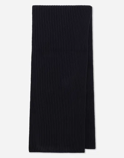 Dolce & Gabbana Black Logo Plaque Knitted Scarf In Black