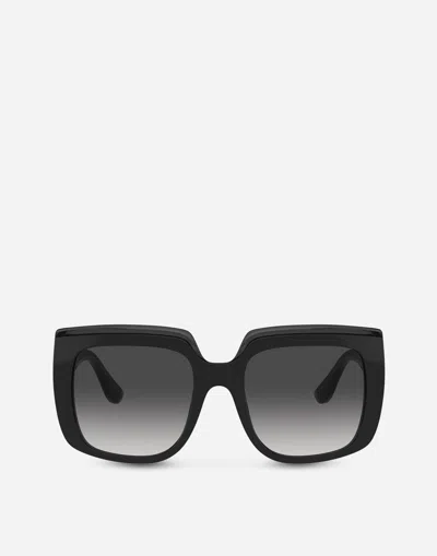 Dolce & Gabbana Square-frame Oversized Sunglasses In Schwarz