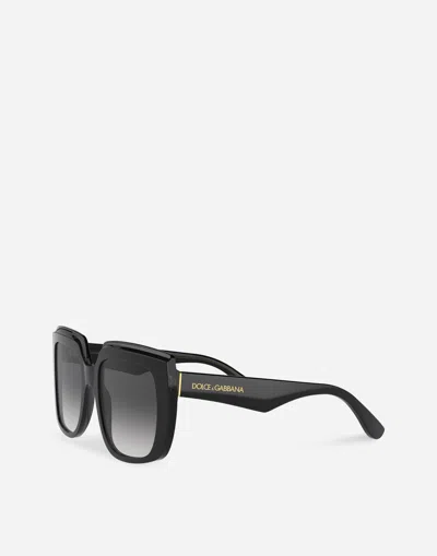 Dolce & Gabbana Square-frame Oversized Sunglasses In Schwarz