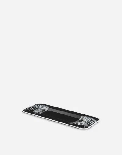 Dolce & Gabbana Wooden Tray Small In Multicolor