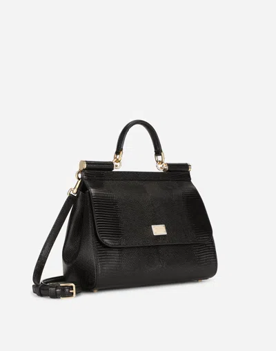 Dolce & Gabbana Large Sicily Handbag In Black