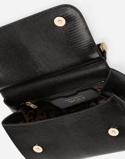 Dolce & Gabbana Large Sicily Handbag In Black