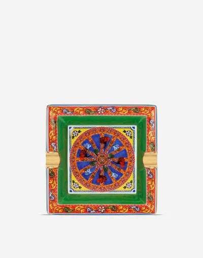 Dolce & Gabbana Porcelain Ashtray In Multicolor