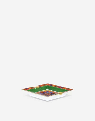 Dolce & Gabbana Porcelain Ashtray In Multicolor