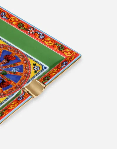 Dolce & Gabbana Porcelain Ashtray In Multicolor