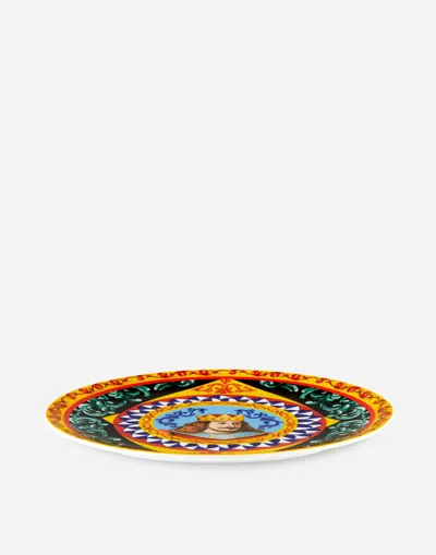 Dolce & Gabbana Knight-print Charger Plate In Multicolor