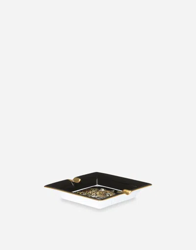 Dolce & Gabbana Porcelain Ashtray In Multicolor