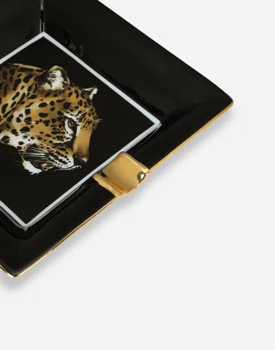 Dolce & Gabbana Porcelain Ashtray In Multicolor