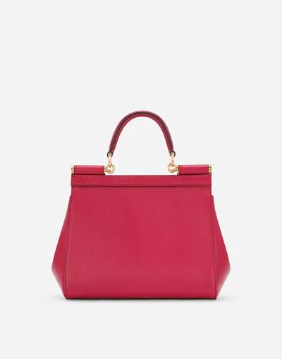 Dolce & Gabbana Sicily Leather Crossbody Bag In Fuchsia