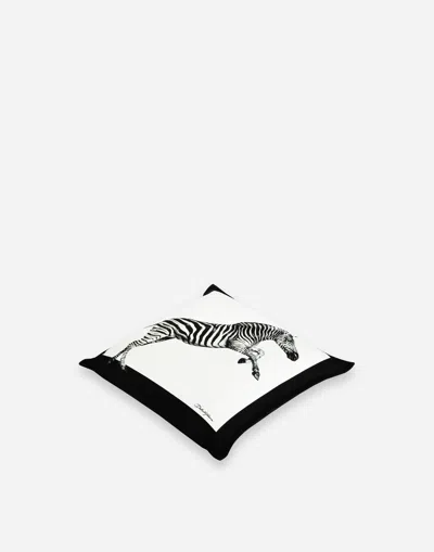 Dolce & Gabbana Canvas Cushion Small Multicolor Unisex Onesize In Multicolor