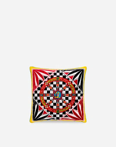 Dolce & Gabbana Velvet Cushion Small Multicolor Unisex Onesize In Multicolor