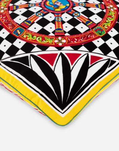 Dolce & Gabbana Velvet Cushion Small Multicolor Unisex Onesize In Multicolor