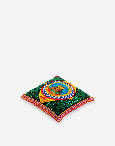 Dolce & Gabbana Velvet Cushion Small In Multicolor
