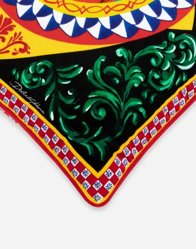 Dolce & Gabbana Velvet Cushion Small In Multicolor