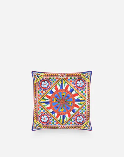 Dolce & Gabbana Silk Twill Cushion Small Multicolor Unisex Onesize In Multicolor