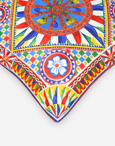 Dolce & Gabbana Silk Twill Cushion Small Multicolor Unisex Onesize In Multicolor