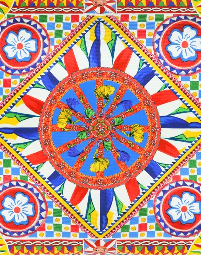 Dolce & Gabbana Silk Twill Cushion Small Multicolor Unisex Onesize In Multicolor