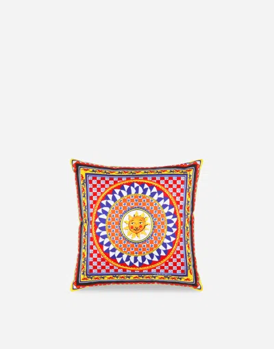 Dolce & Gabbana Duchesse Cotton Cushion Small Multicolor Unisex Onesize In Multicolor