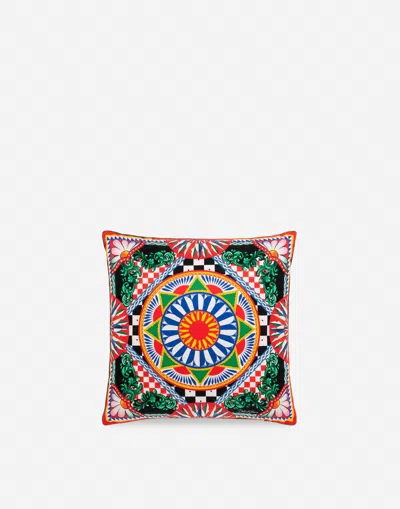 Dolce & Gabbana Silk Twill Cushion Small In Multicolor