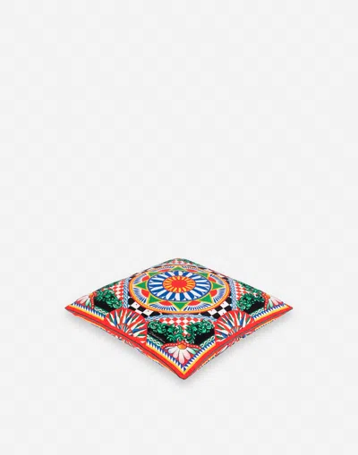 Dolce & Gabbana Silk Twill Cushion Small In Multicolor