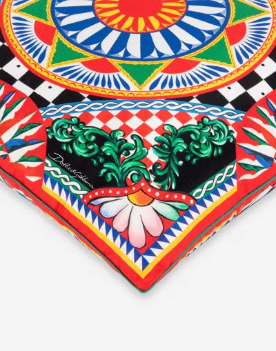 Dolce & Gabbana Silk Twill Cushion Small In Multicolor