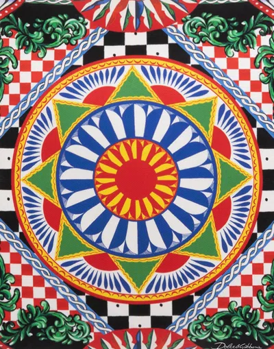 Dolce & Gabbana Silk Twill Cushion Small In Multicolor