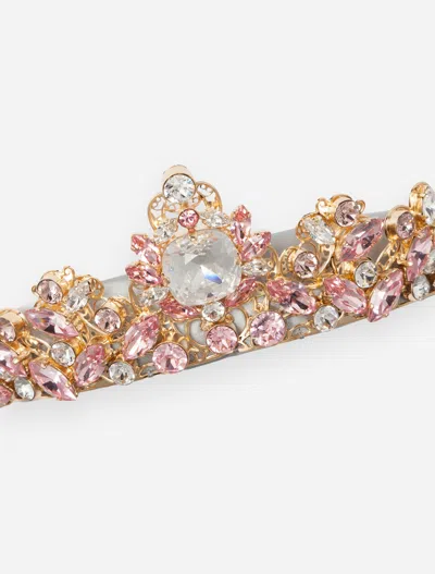Dolce & Gabbana Headband With All Over Jewellery Application In White