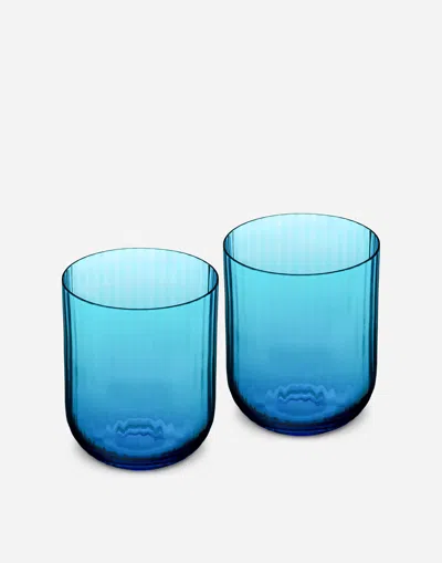 Dolce & Gabbana Set 2 Hand-blown Murano Beverage Glasses In Multicolor