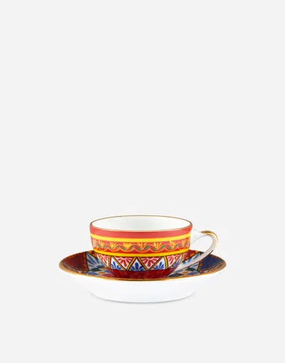 Dolce & Gabbana Porcelain Espresso Set In Multicolor