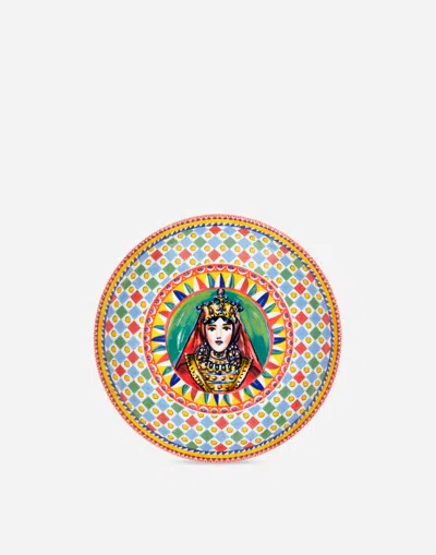 Dolce & Gabbana Set 2 Porcelain Soup Plates In Multicolor