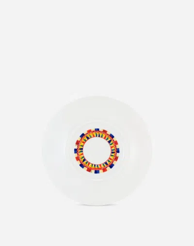 Dolce & Gabbana Set 2 Porcelain Soup Plates In Multicolor