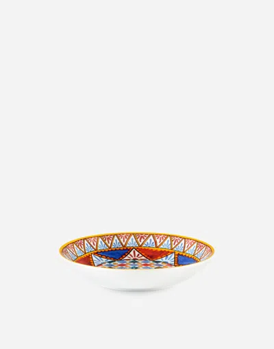 Dolce & Gabbana Set 2 Porcelain Soup Plates In Multicolor