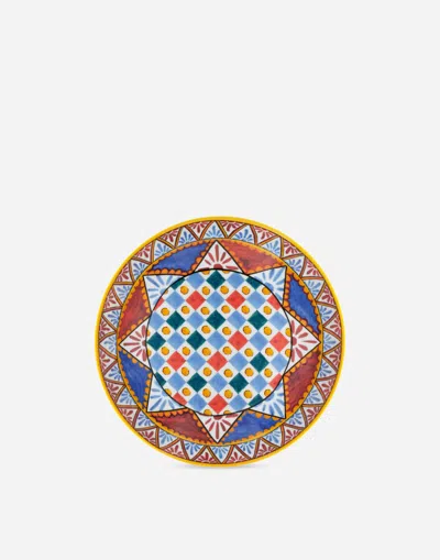 Dolce & Gabbana Set 2 Porcelain Soup Plates In Multicolor