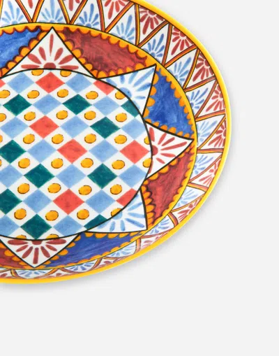 Dolce & Gabbana Set 2 Porcelain Soup Plates In Multicolor