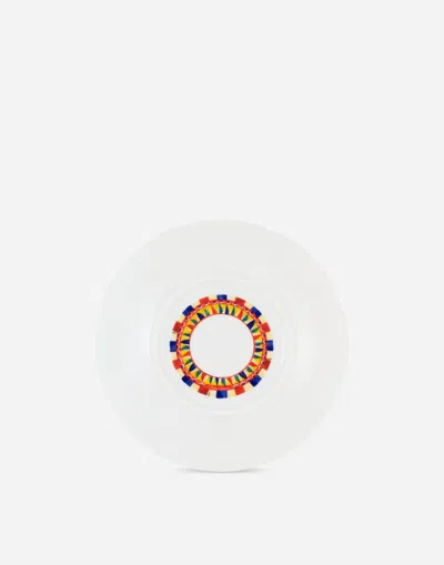 Dolce & Gabbana Set 2 Porcelain Soup Plates In Multicolor