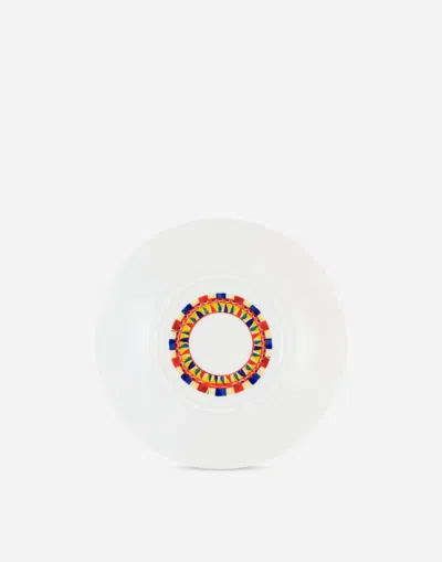 Dolce & Gabbana Set 2 Porcelain Soup Plates In Multicolor