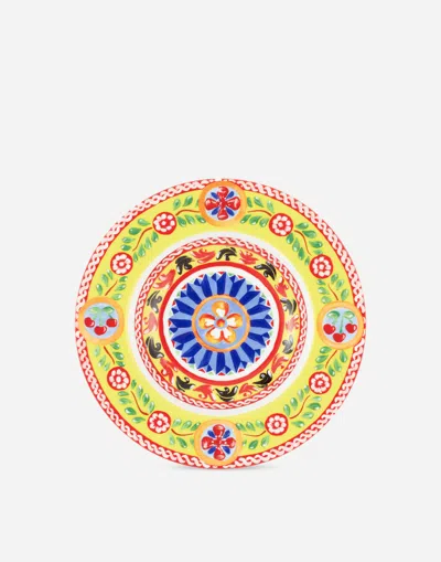 Dolce & Gabbana Set 2 Soup Plates In Fine Porcelain Multicolor Unisex Onesize In Multicolor