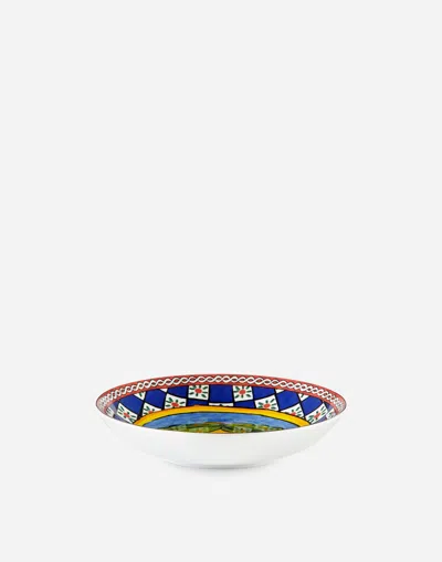 Dolce & Gabbana Set 2 Porcelain Soup Plates In Multicolor