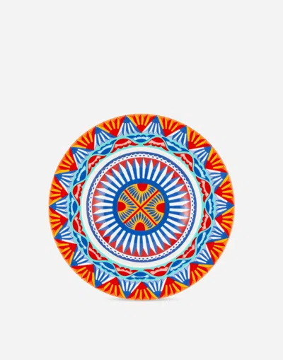 Dolce & Gabbana Set 2 Soup Plates In Fine Porcelain Multicolor Unisex Onesize In Multicolor