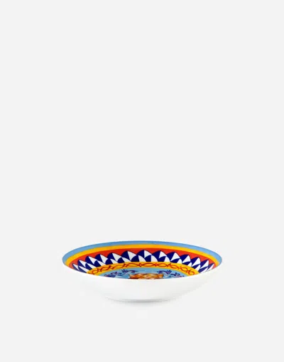Dolce & Gabbana Set 2 Porcelain Soup Plates In Multicolor