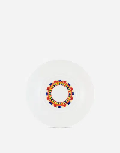 Dolce & Gabbana Set 2 Porcelain Soup Plates In Multicolor