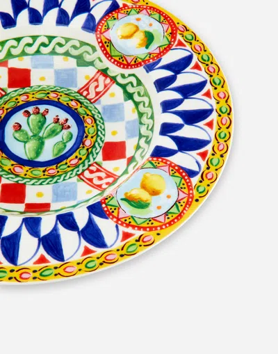 Dolce & Gabbana Set 2 Soup Plates In Fine Porcelain In Multicolor
