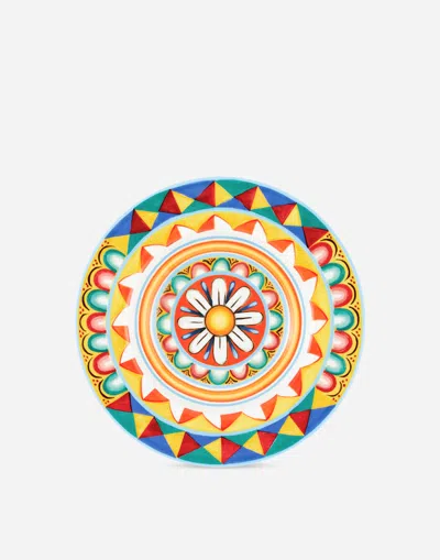 Dolce & Gabbana Set 2 Soup Plates In Fine Porcelain In Multicolor
