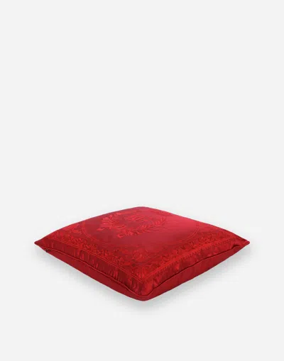 Dolce & Gabbana Mikado Silk Cushion Large In Multicolor